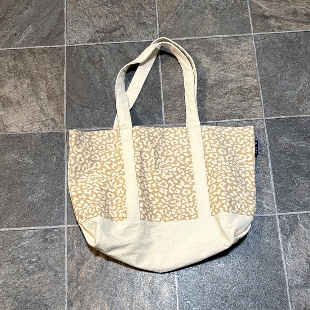 Tote J. Crew Cream Leopard Canvas